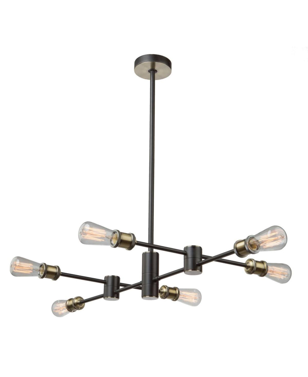 Matte Black Satin Brass 6 Light Chandelier Q996
