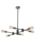 Matte Black Satin Brass 6 Light Chandelier Q996