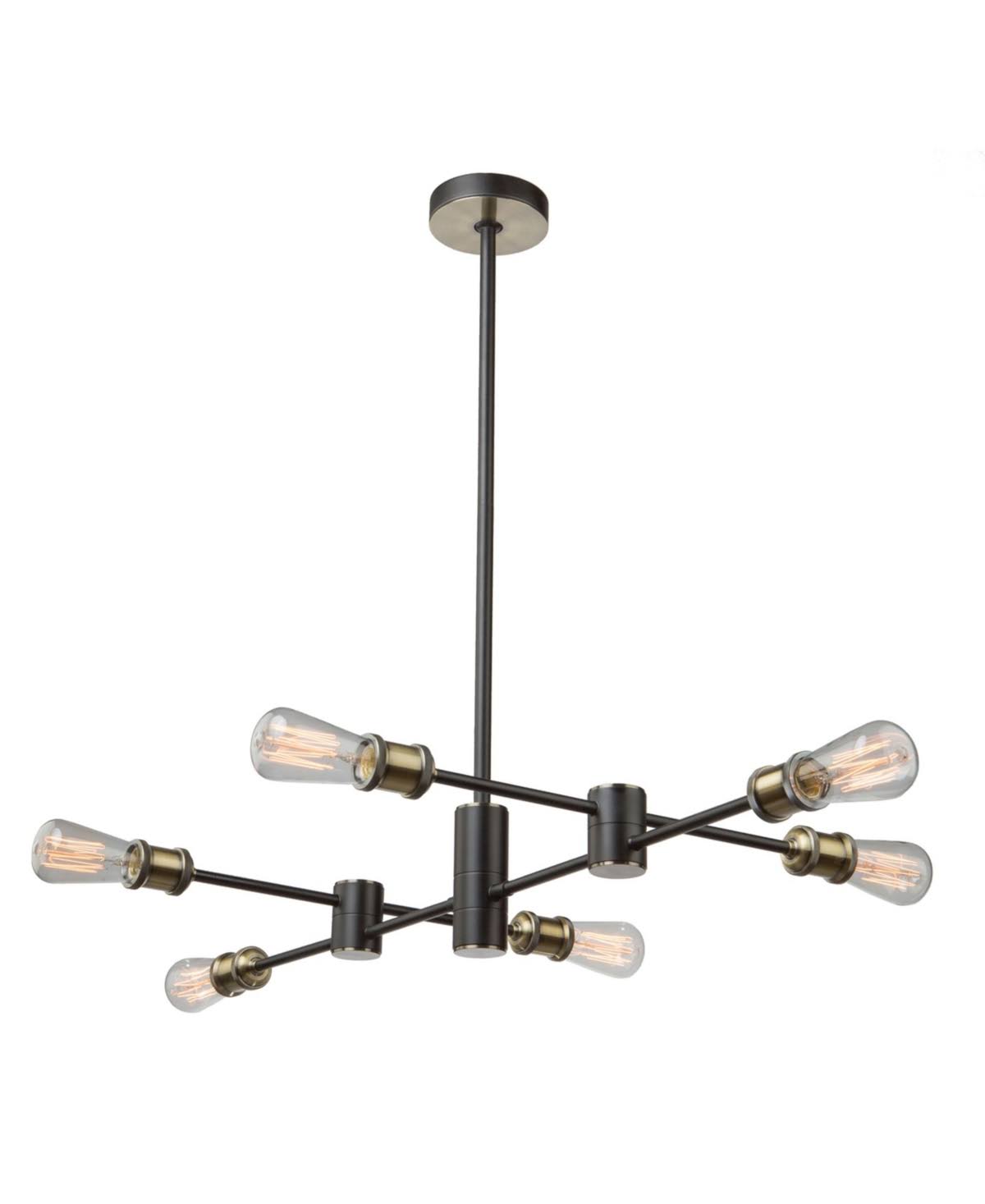 Matte Black Satin Brass 6 Light Chandelier Q996