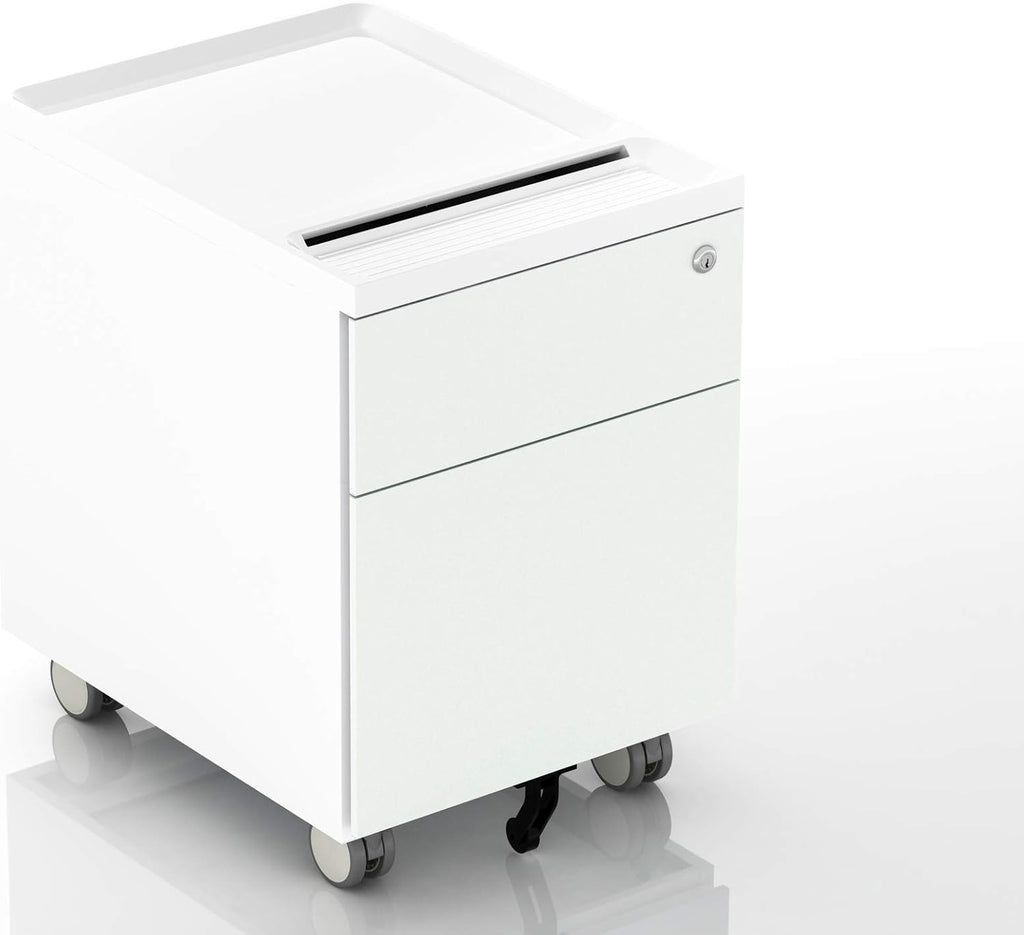2 Drawer Mobile Filing Cabinet with Lock and Casters X7545