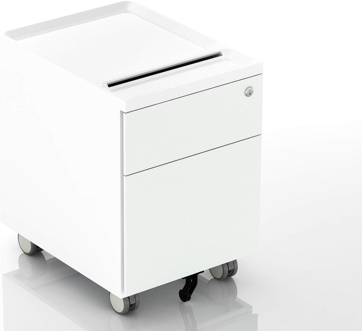 2 Drawer Mobile Filing Cabinet with Lock and Casters X7545
