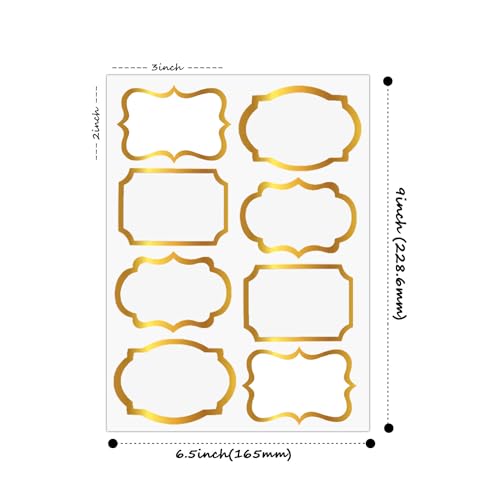 Gold Name Tag Stickers 2x3 inch 200 Pcs S260114
