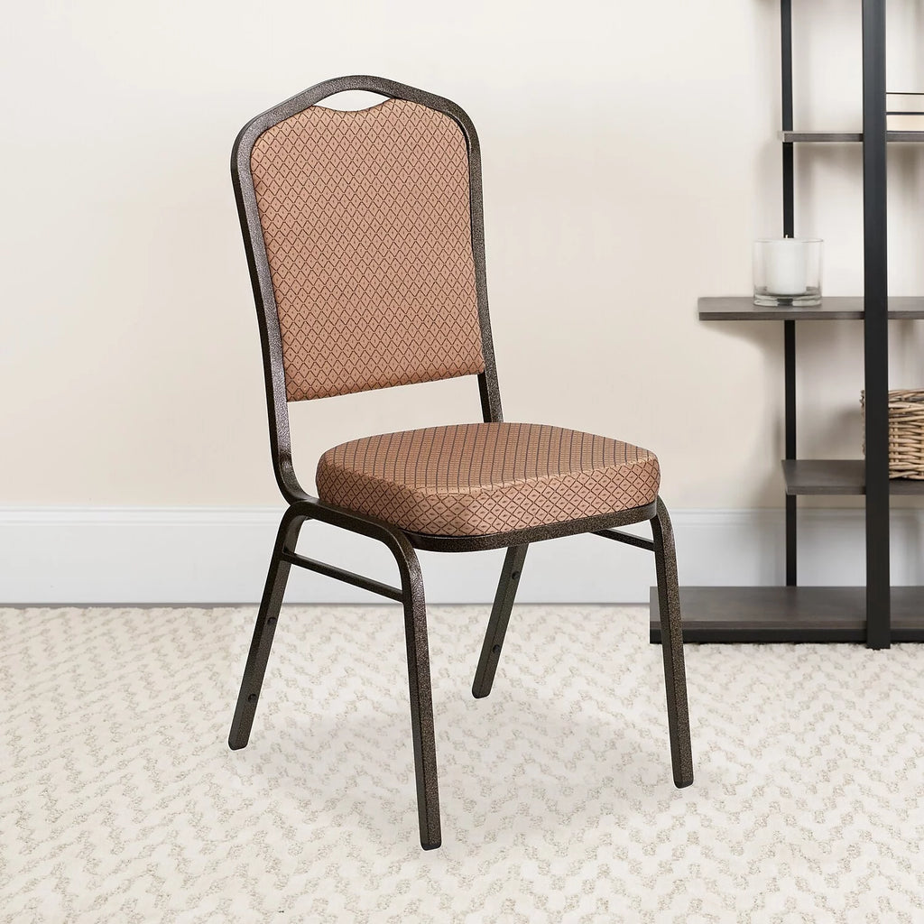4 Pack Gold Diamond Patterned Fabric Stacking Banquet Chair A60246