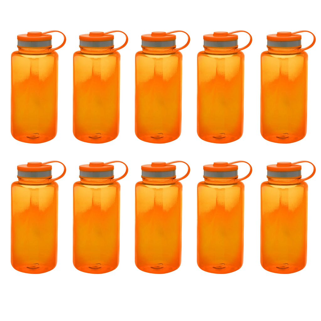 Plastic Sports Water Bottles with Flip Lid 38 oz. Set of 10 F2811