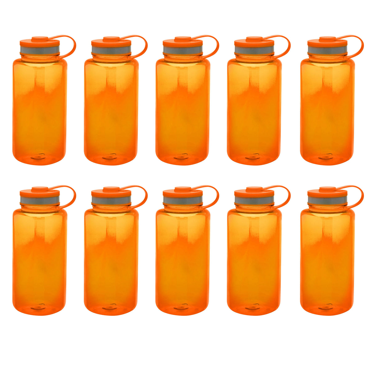 Plastic Sports Water Bottles with Flip Lid 38 oz. Set of 10 F2811