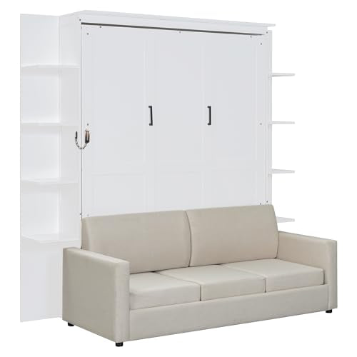 Queen Size Gray Murphy Bed with Sofa Cushion Z825373