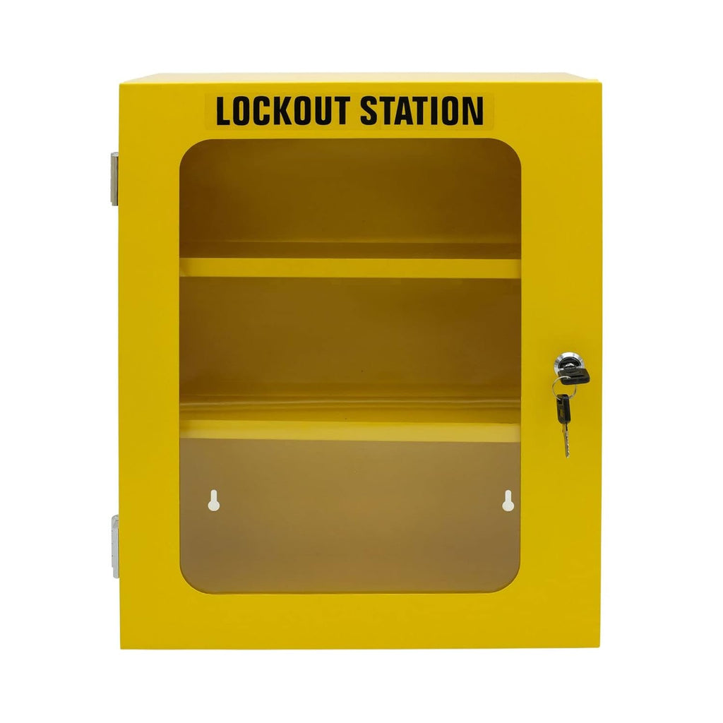 Lockout Tagout Storage Cabinet, 69 Piece Wall-Mountable Station H45774