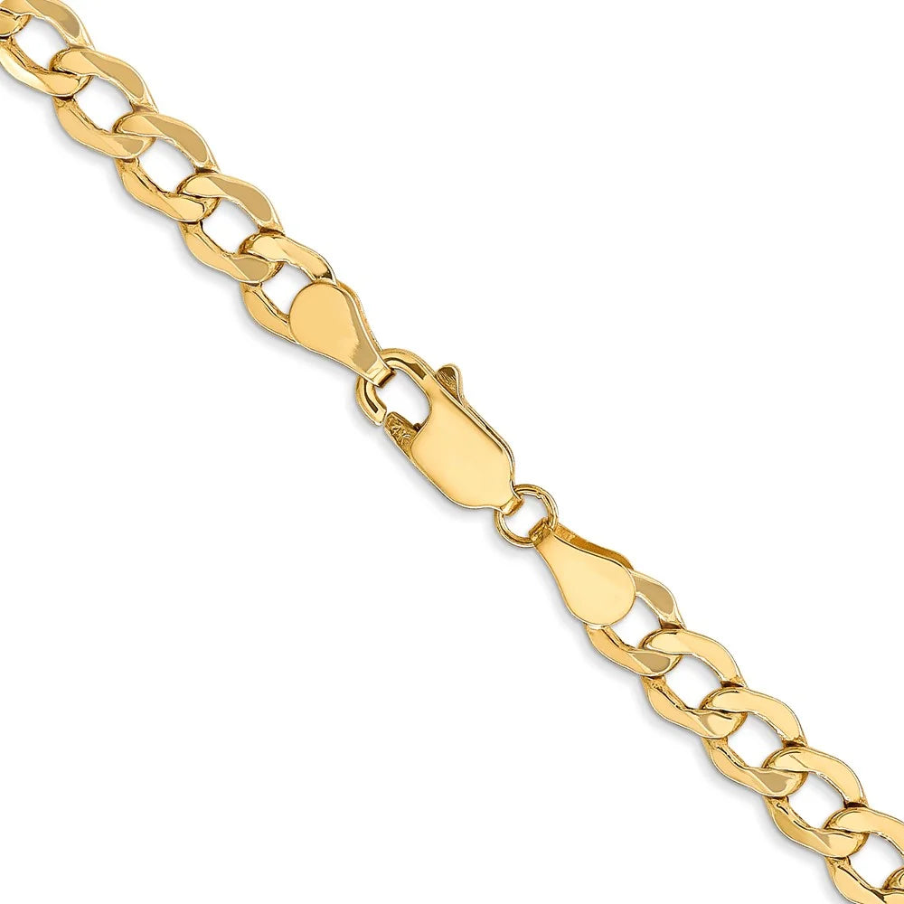 18 inch 5.25 mm Yellow Gold Curb Chain Necklace I890
