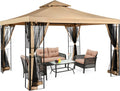 10x10 Steel Canopy with Mosquito Netting Q646