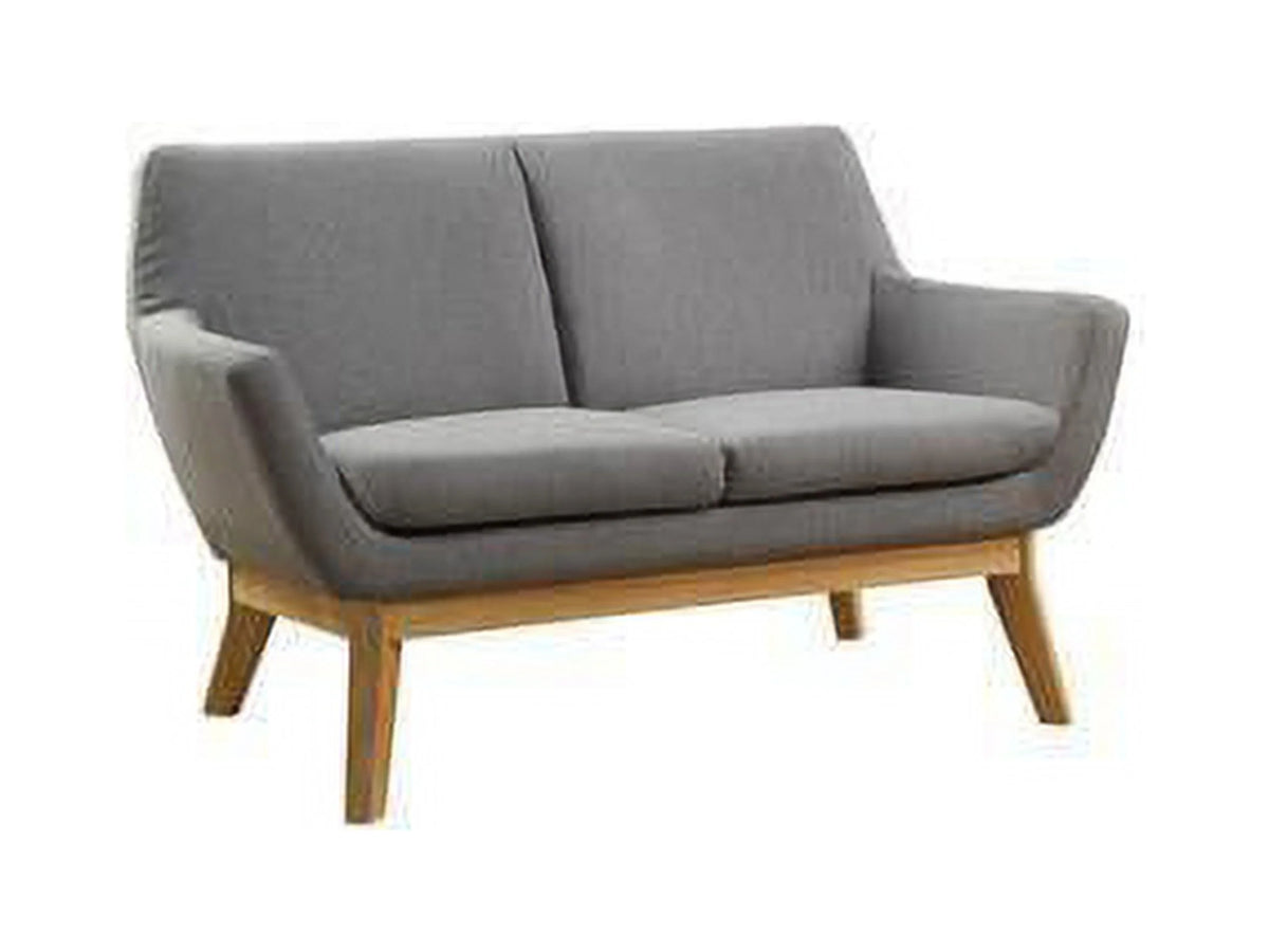 Upholstered Loveseat with Wood Leg, Gray A849
