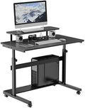 Height Adjustable Standing Desk with Monitor Shelf Black C720