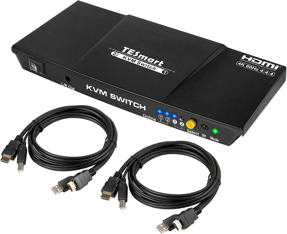 HDMI KVM Switch 2 Port 4K@60Hz Red D3597