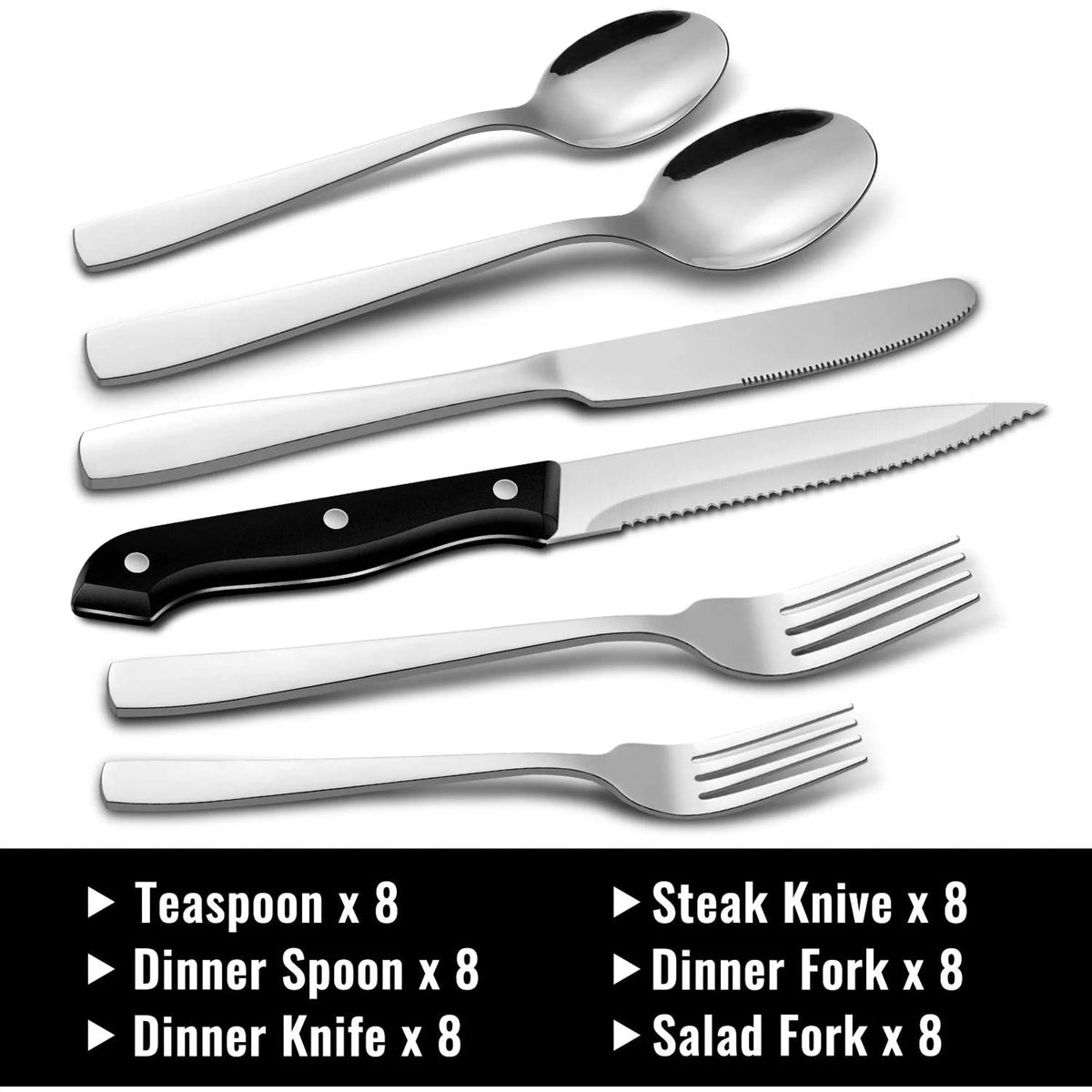 49-Piece Stainless Steel Silverware Set with Organizer A854741