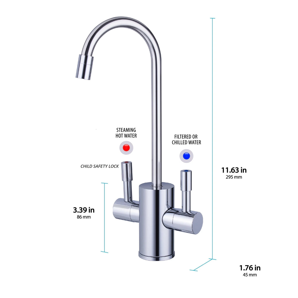 Digital Hot Water Dispenser 1300W with Brushed Nickel 2 Handle Faucet J69989