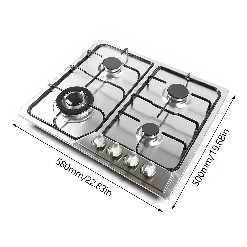 Stainless Steel Built-in Gas Cooktop 4 Burners Natural gas LPG K896