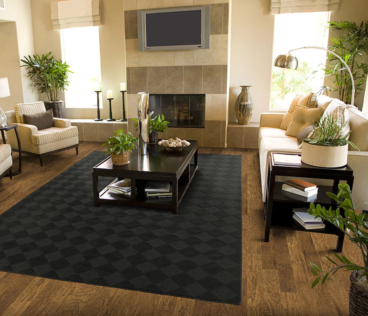 Black 7 ft. 6 in. x 9 ft. 6 in. Large Area Rug R2987
