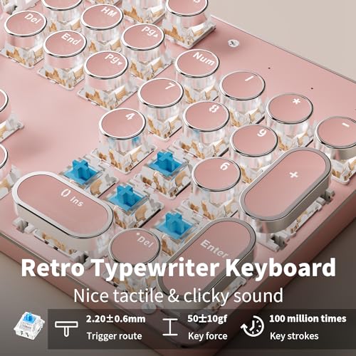 Pink Wireless Mechanical Keyboard with White Backlit N44369