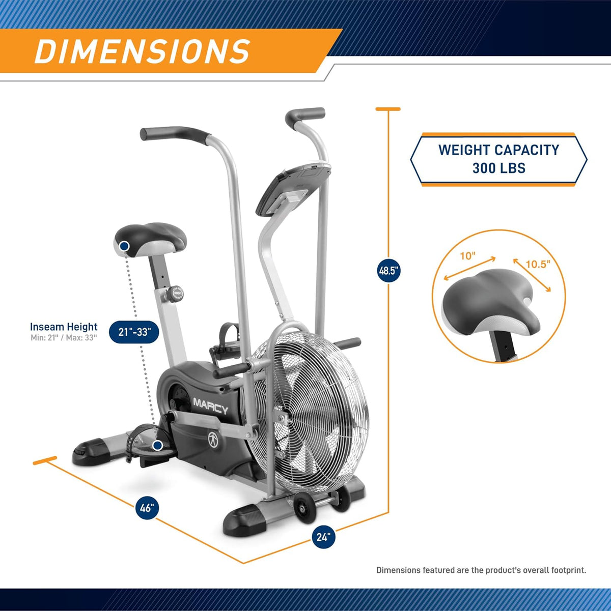 Black Exercise Upright Fan Bike U49727