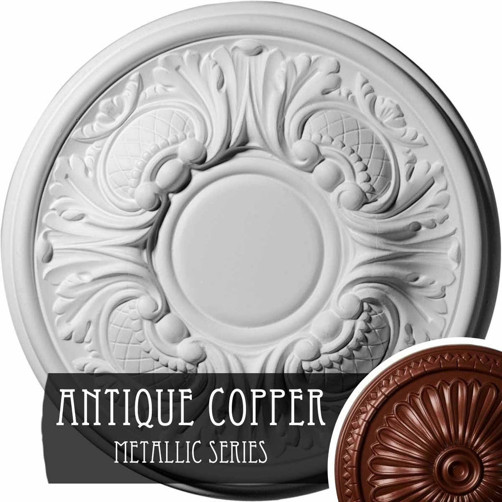 11 3/4 inch x 1 1/4 inch Hand-Painted Ceiling Medallion D577