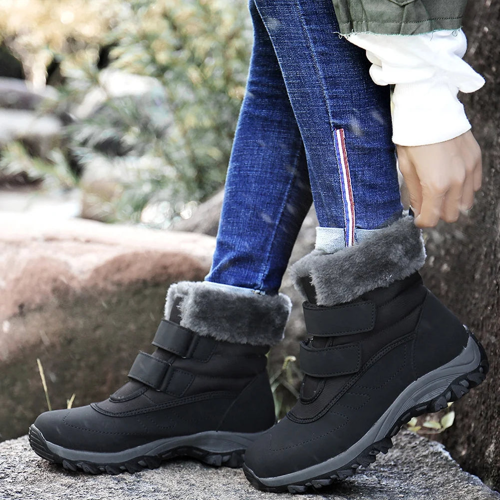 Women's Winter Snow Boots Faux Fur Lined Waterproof Outdoor Booties B7037