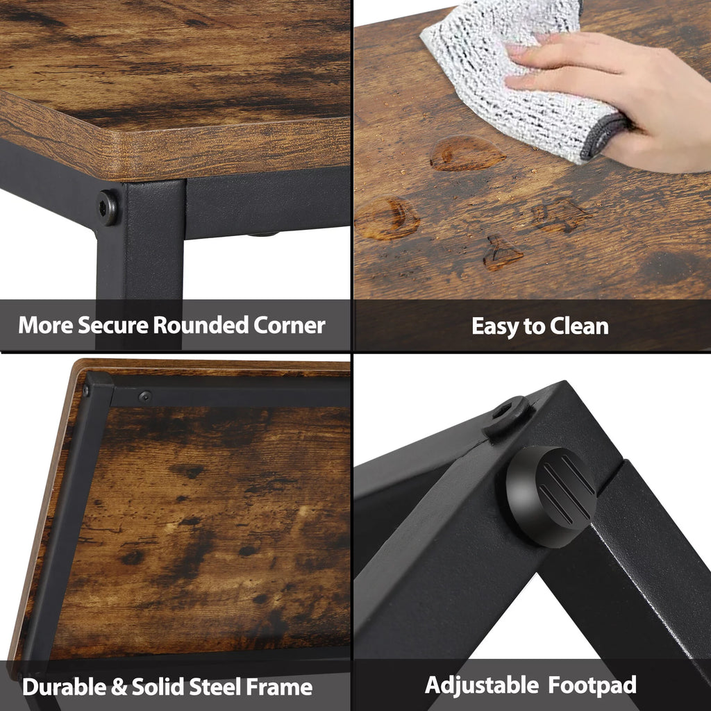 25''H C-Shaped Metal End Table R625