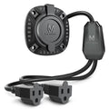 250V 15Amp AC Power Plug with 18" Y Splitter Cable Extension Cord F6537
