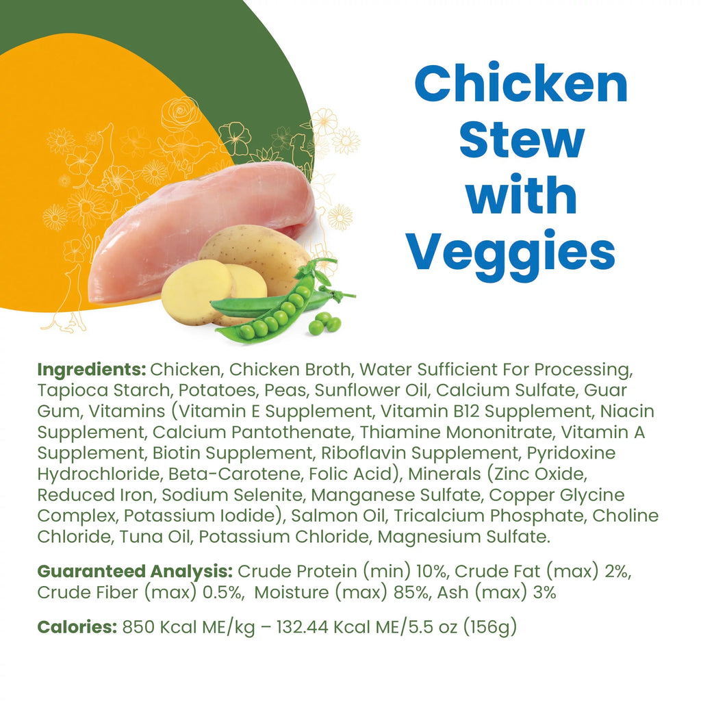 Chicken Stew With Veggies In Gravy 12 Pack 5.5 oz Cans Grain Free Adult Dog Wet Food X416986