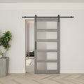42in x 84in Frosted Glass Barn Door with 7FT Sliding Door Hardware Kit W1599