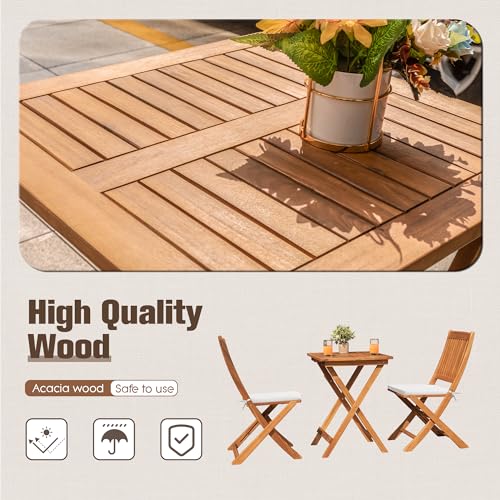 3 Piece Acacia Wood Folding Patio Bistro Set R5148