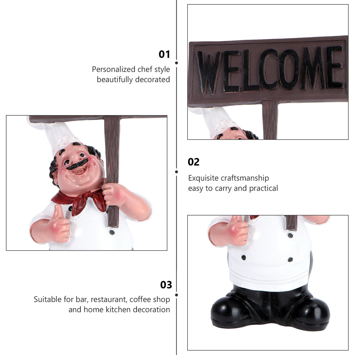 Vintage Resin Chef Figurine Ornament J931