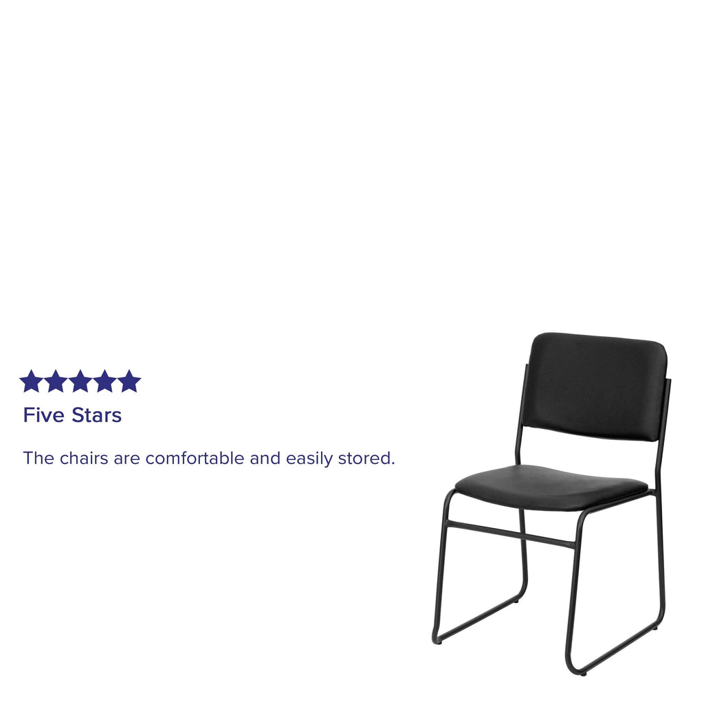 Black Vinyl Stacking Chair 5 Pack G829989