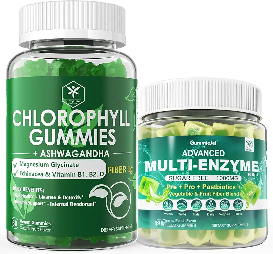 Digestive Enzymes Gummies & Chlorophyll Fiber Gummies Bundle H60746