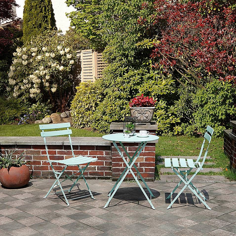 3-Piece Foldable Bistro Furniture Set in Mint Green P76108