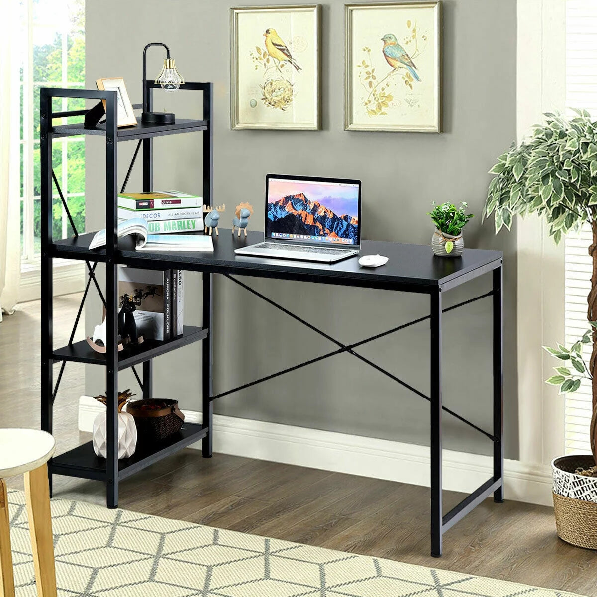 47.5" Computer Desk with 4 Tier Shelves C45487