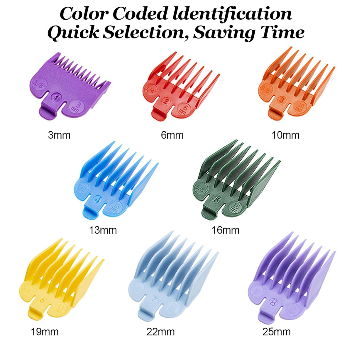 Hair Clipper Guards for Wahl Clippers from 1/8" to 1" T711236