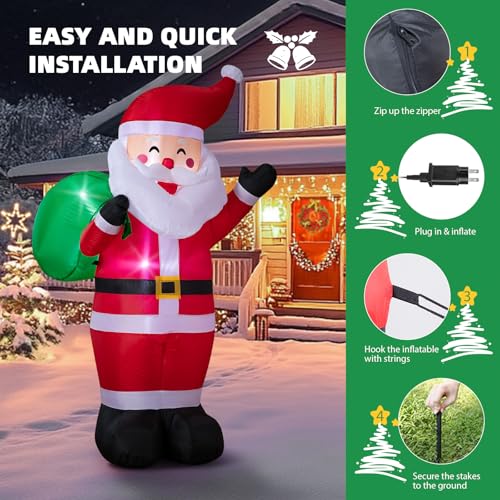8FT LED-lit Inflatable Santa Claus Decoration G65091