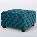 Dark Teal Velvet Ottoman Y968934