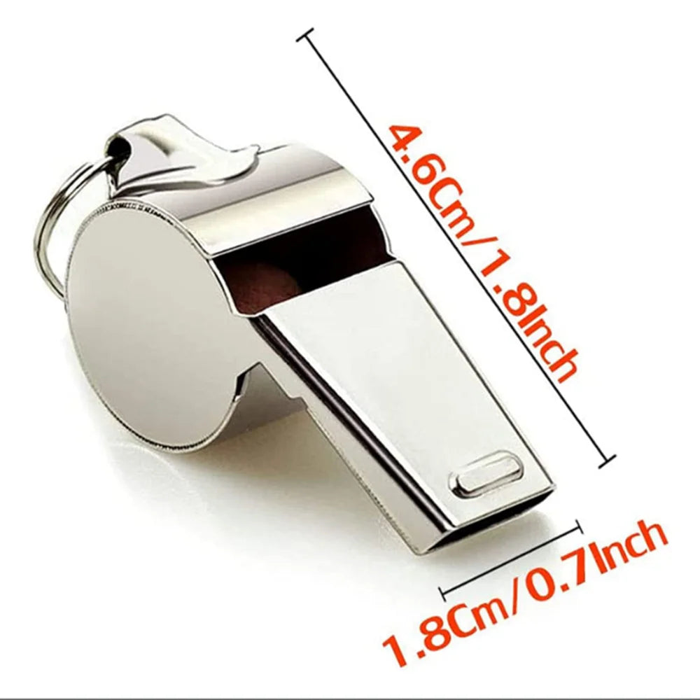 3 Pack Stainless Steel Sports Whistles with Lanyard M4586