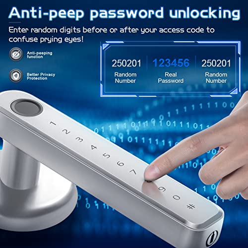 Silver Keyless Entry Door Lock with Handle P7302