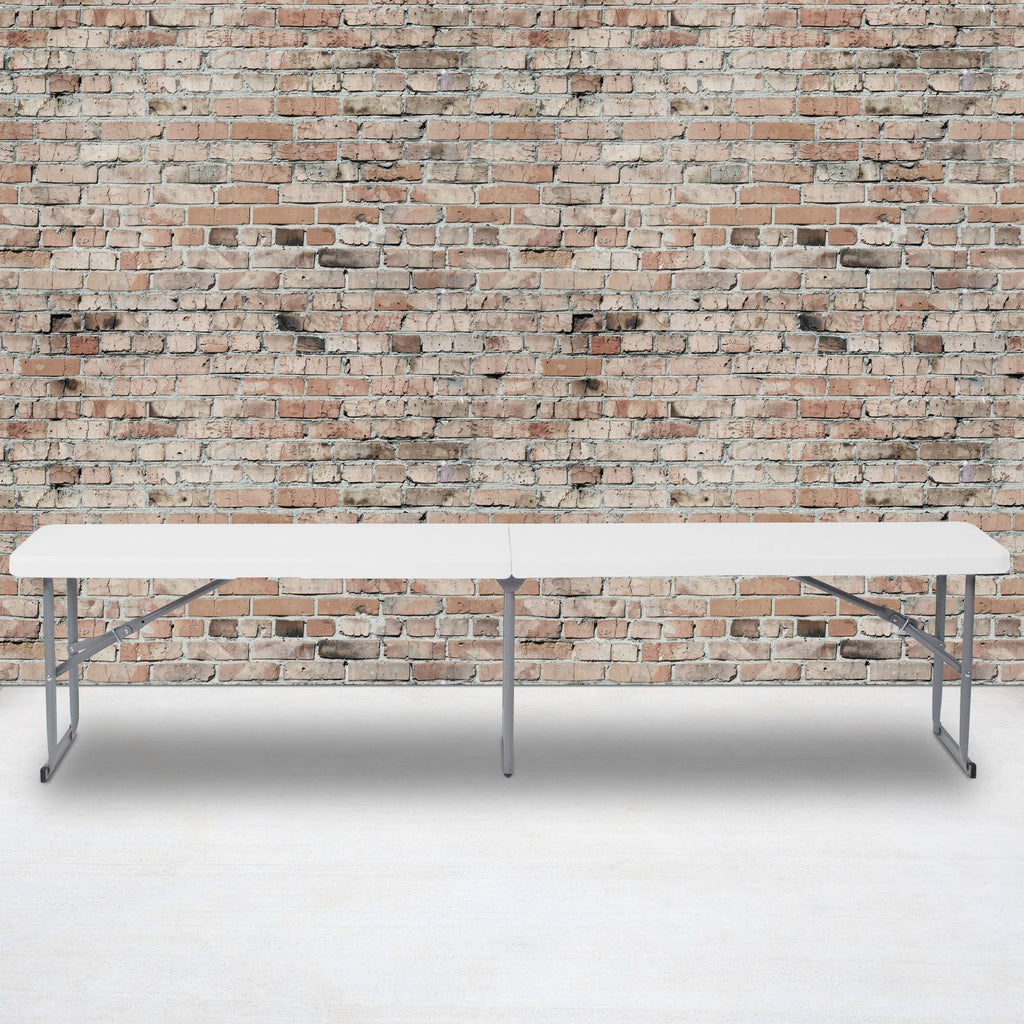 10.25 x 71 Inch Granite White Plastic Bench with Carrying Handle M926065