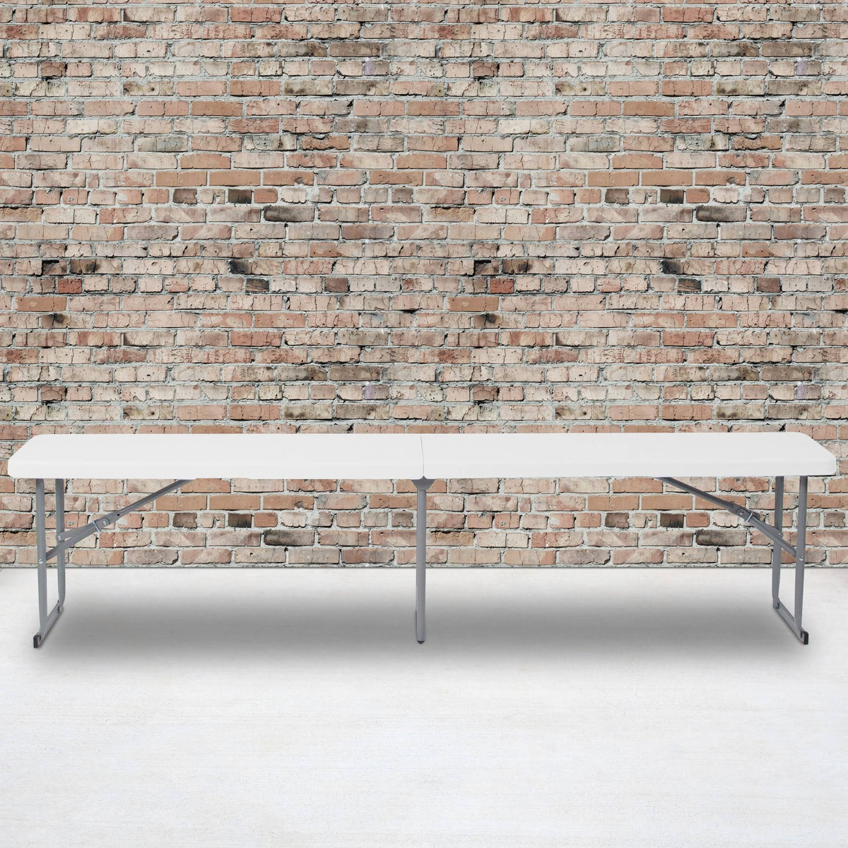 10.25 x 71 Inch Granite White Plastic Bench with Carrying Handle M926065