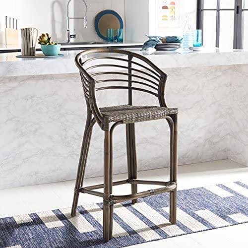 Dark Brown Rattan Bar Stool K386