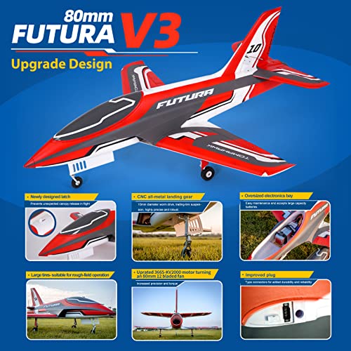 EDF Jet Remote Control Airplane 80mm Ducted Fan 12-Blade 6 Channel PNP H798