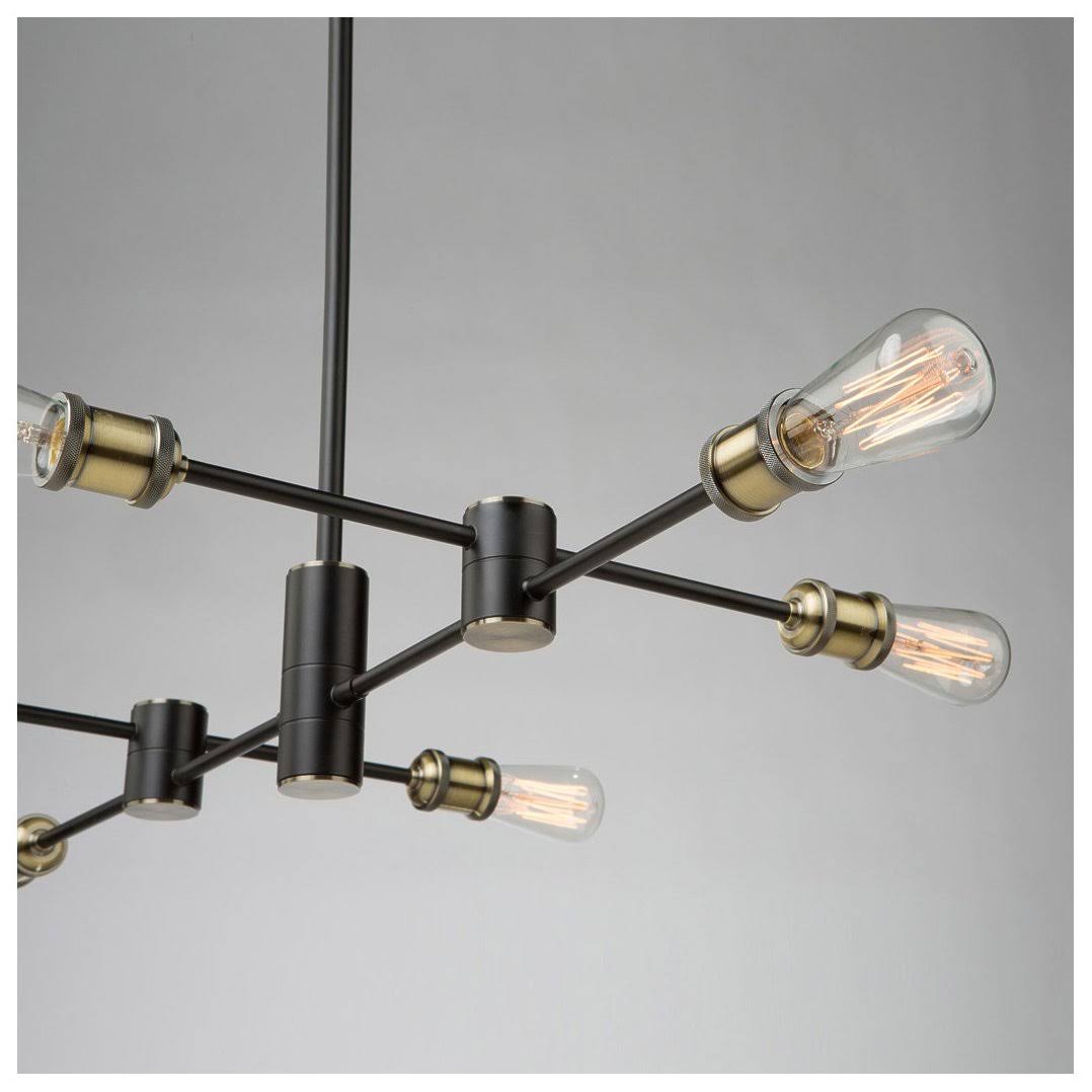 Matte Black Satin Brass 6 Light Chandelier Q996