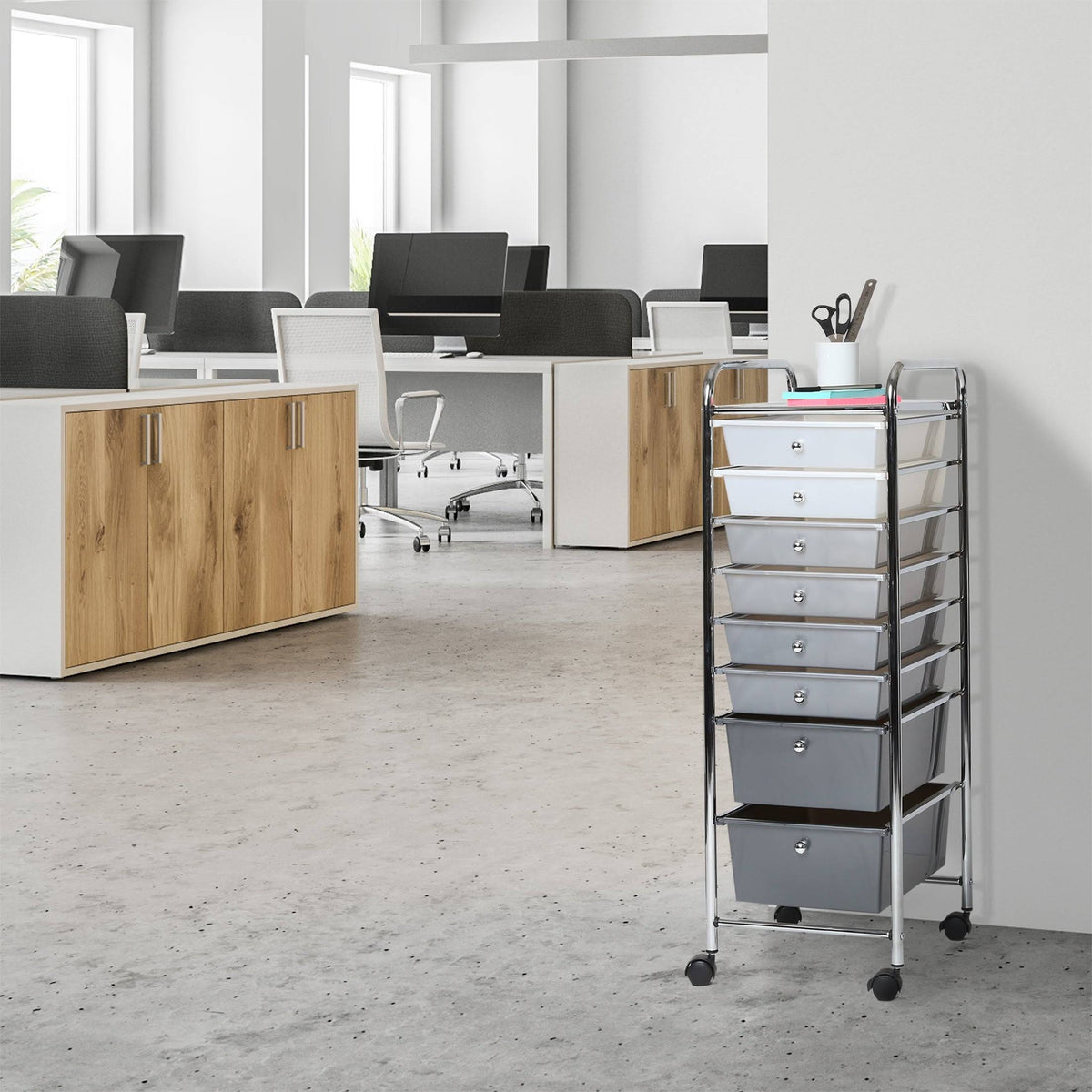 8 Drawer Storage Bin Organizer Cart K198993