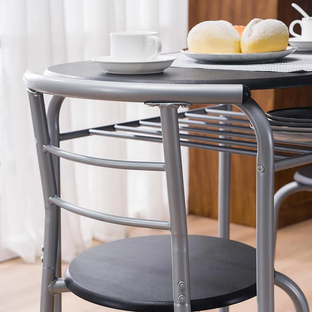 3-Piece Wooden Round Table and Chairs Set W992171