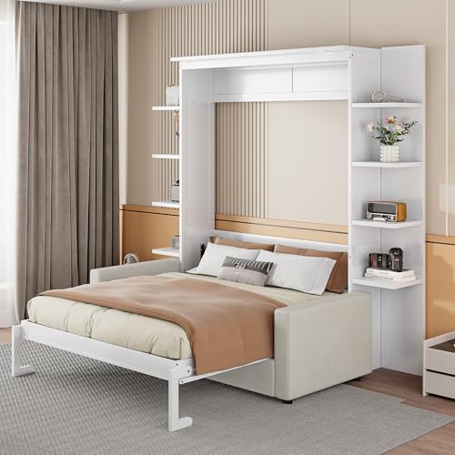 Queen Size Gray Murphy Bed with Sofa Cushion Z825373