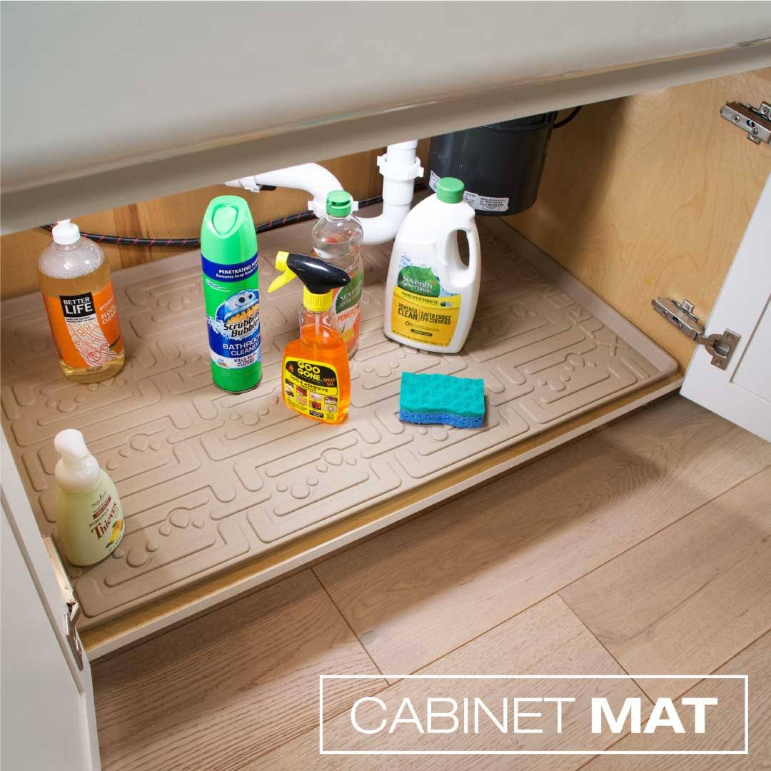 Under Sink Kitchen Cabinet Mat 37 x 22 inch Beige Q551105