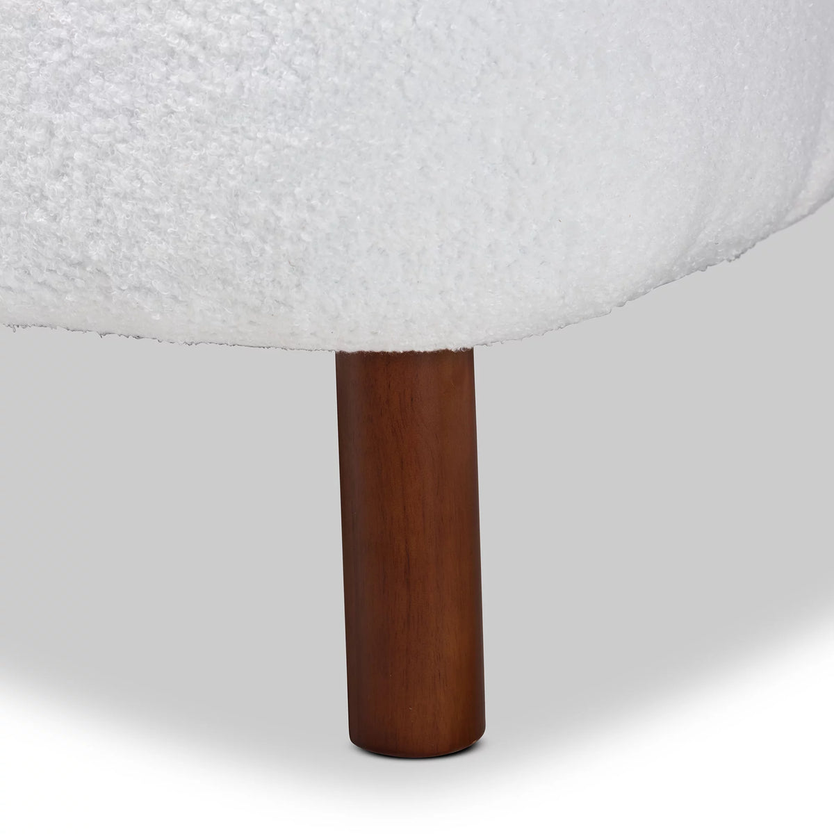 White Boucle Upholstered Wood Accent Chair Z169949