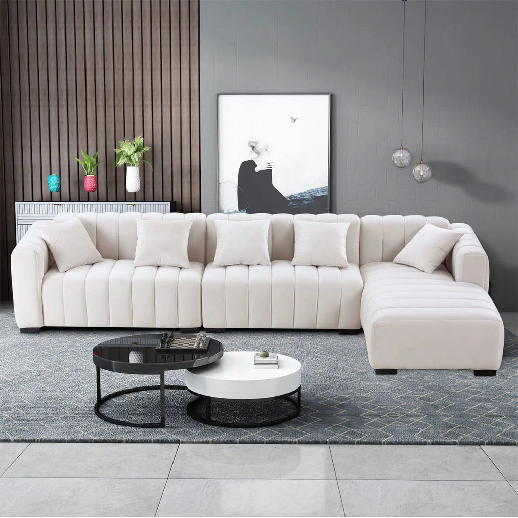 139" L Shaped Sectional Sofa with Ottoman D477350